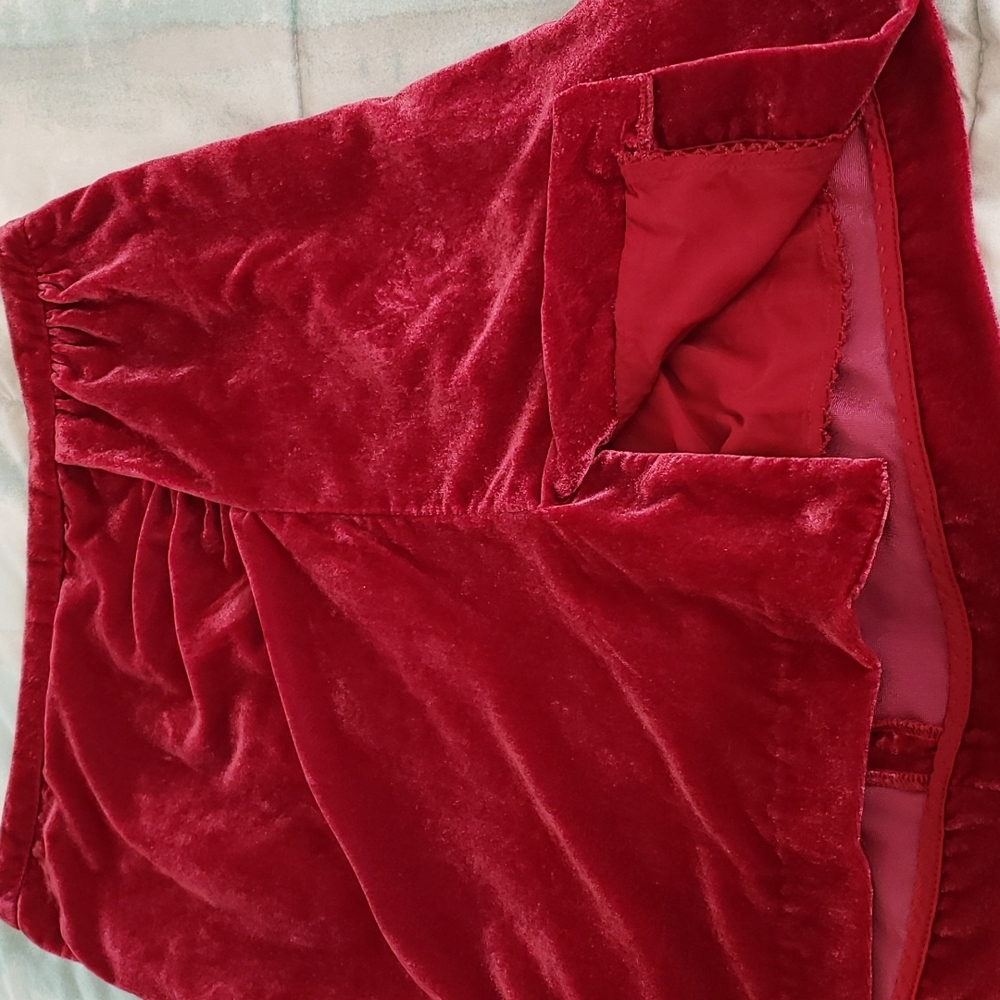 Anthropologie Monte Raspberry Velvet Mini Skirt - Picture 8 of 16